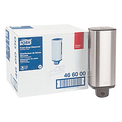 Tork Foam Skincare Manual Dispenser, 1 L Bottle; 33 oz Bottle, 4.25 x 4.25 x 11.38, Stainless Steel (466000)