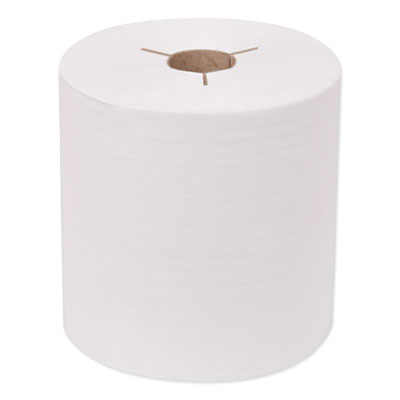 Tork Universal Hand Towel Roll, Notched, 1-Ply, 7.5" x 630 ft, White, 6 Rolls/Carton (8031600)