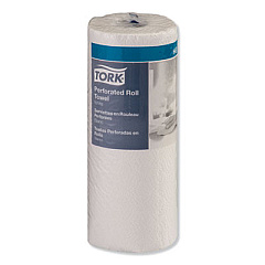 Tork Perforated Kitchen Towel Roll, 2-Ply, 11 x 9, White, 100/Roll, 30 Roll/Carton (421900)