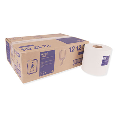 Tork Centerfeed Hand Towel, 2-Ply, 7.6 x 11.8, White, 600/Roll, 6 Rolls/Carton (121204)