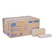 Tork Multifold Hand Towel, 1-Ply, 9.13 x 9.5, Natural, 250/Pack, 16 Packs/Carton (MK520A)