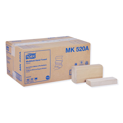 Tork Multifold Hand Towel, 1-Ply, 9.13 x 9.5, Natural, 250/Pack, 16 Packs/Carton (MK520A)