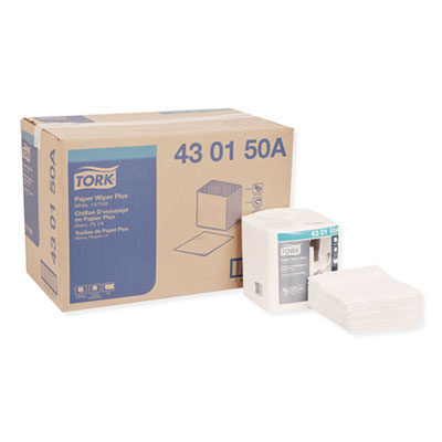 Tork Paper Wiper Plus, 12.5 x 13, White, 1/4 Fold, 90/Pack, 12 Packs/Carton (430150A)