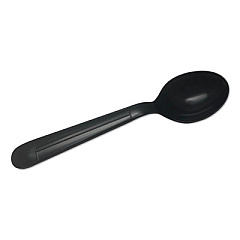 GEN Heavyweight Cutlery, Soup Spoons, 6", Polypropylene, Black, 1000/Carton (GENHYBSS)