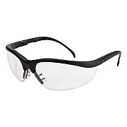 MCR Safety Klondike Safety Glasses, Matte Black Half Frame, Clear Dual Lens, 12/Box (KD110BX)