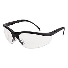 MCR Safety Klondike Safety Glasses, Matte Black Half Frame, Clear Dual Lens, 12/Box (KD110BX)