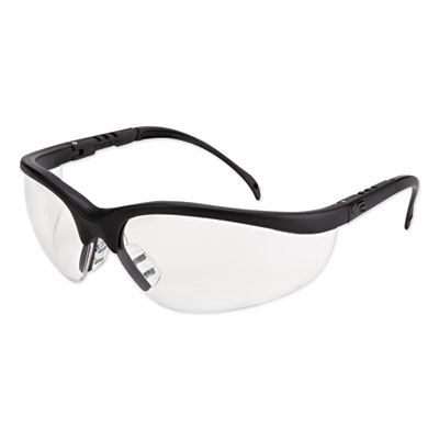 MCR Safety Klondike Safety Glasses, Matte Black Half Frame, Clear Dual Lens, 12/Box (KD110BX)