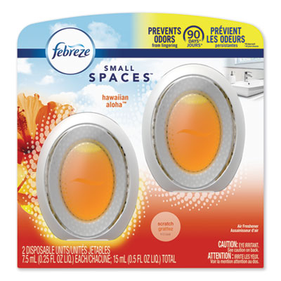 Febreze SMALLSPACES, HAWAIIAN ALOHA, 0.25 ML CARTRIDGE, 2/PACK, 8 PACKS/CARTON (93306)