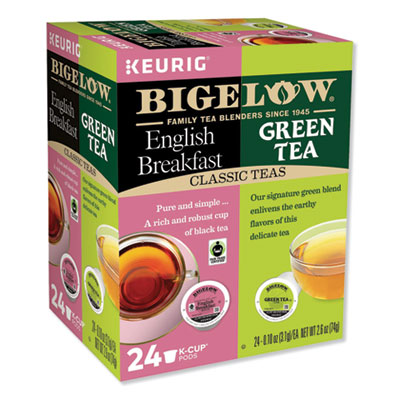 Bigelow GREEN TEA AND ENGLISH BREAKFAST VARIETY PACK, 24/BOX (8355)