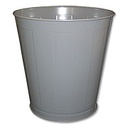Impact Round Metal Wastebasket, Round, Steel, 28 qt, Gray (13023)