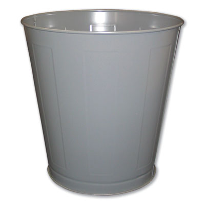 Impact Round Metal Wastebasket, Round, Steel, 28 qt, Gray (13023)