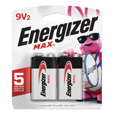 Energizer MAX Alkaline 9V Batteries, 2/Pack (522BP2)