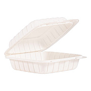 ProPlanet by Dart Hinged Lid Containers, Single Compartment, 8.3 x 8 x 3, White, 150/Carton (85MFPPHT1)