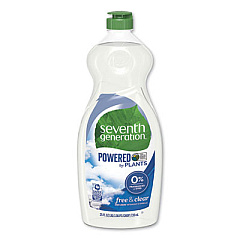 Seventh Generation NATURAL DISHWASHING LIQUID, FREE AND CLEAR, 25 OZ BOTTLE (22733EA)