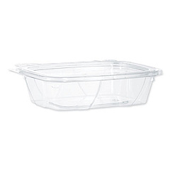 Dart ClearPac SafeSeal Tamper-Resistant, Tamper-Evident Containers, Tall, Flat Lid, 20 oz, Clear, Plastic, 200/Carton (CH20TF)