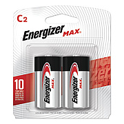 Energizer MAX Alkaline C Batteries, 1.5 V, 2/Pack (E93BP2)