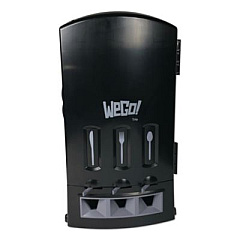 WeGo Trio Utensil Dispenser, Holds 100 Forks/100 Knives/100 Spoons, 13.39 x 15.75 x 23.62, Black (56102200)