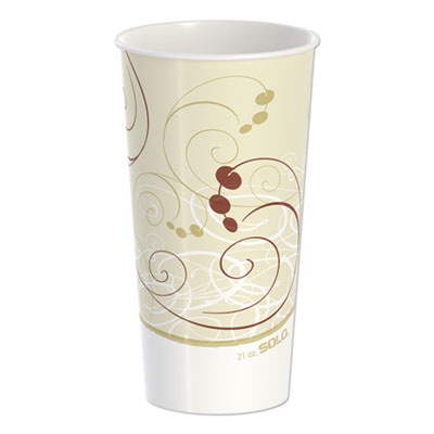 SOLO Double Sided Poly Paper Cold Cups, 21 oz, Symphony Design, 50/Pack, 20 Packs/Carton (RNP21PSYM)