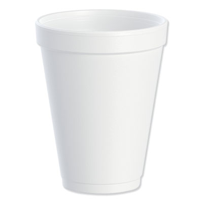 Dart Foam Drink Cups, 12 oz, White, 25/Bag,  40 Bags/Carton (12J12)