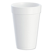 Dart Foam Drink Cups, 16 oz., White, 25/Bag, 40 Bags/Carton (16J16)