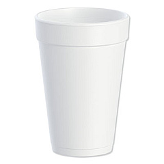 Dart Foam Drink Cups, 16 oz., White, 25/Bag, 40 Bags/Carton (16J16)
