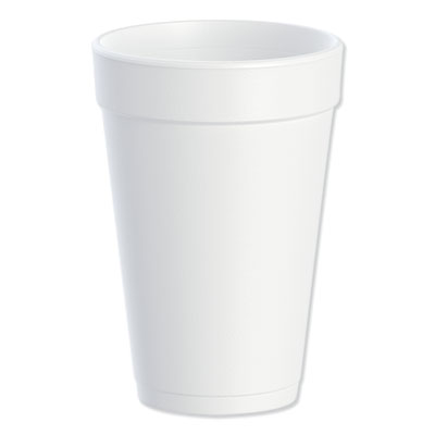Dart Foam Drink Cups, 16 oz., White, 25/Bag, 40 Bags/Carton (16J16)