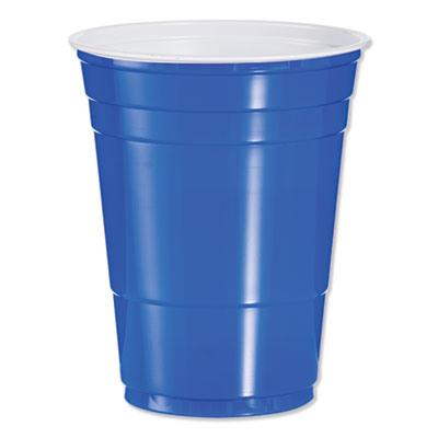 Dart SOLO PLASTIC PARTY COLD CUPS, 16OZ, BLUE, 50/BAG, 20 BAGS/CARTON (P16B)