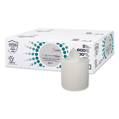 Papernet DissolveTech Center-Pull Paper Towel, 1-Ply, 7.6 x 10, White, 600 Sheets/Roll, 6 Rolls/Carton (410334)