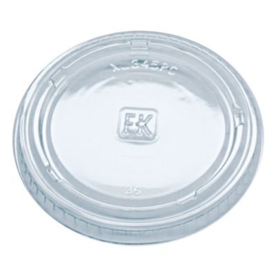Fabri-Kal Portion Cup Lids, Fits 3.25 oz to 5.5 oz Portion Cups, Plastic, Clear, 2,500/Carton (XL345PC)