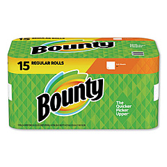 Bounty PAPER TOWELS, 2-PLY, WHITE, 36 SHEETS/ROLL, 15 ROLLS/CARTON (74844)