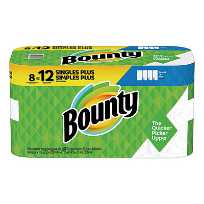 Bounty SELECT-A-SIZE PAPER TOWELS, 2-PLY, WHITE, 5.9 X 11, 83 SHEETS/ROLL, 8 ROLLS/CT (90963)