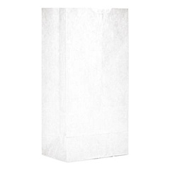 Ross & Wallace Paper Products Grocery Paper Bags, 4# Size, 30# Basis Weight, 5" x 3.13" x 9.88", White, 500/Bundle (GW4500)