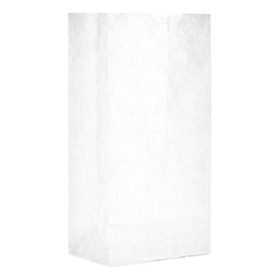 Ross & Wallace Paper Products Grocery Paper Bags, 4# Size, 30# Basis Weight, 5" x 3.13" x 9.88", White, 500/Bundle (GW4500)