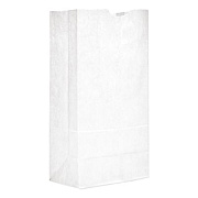 Ross & Wallace Paper Products Grocery Paper Bags, 20# Size, 40# Basis Weight, 8.25" x 5.25" x 16.13", White, 500/Bundle (GW20500)