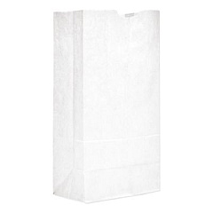 Ross & Wallace Paper Products Grocery Paper Bags, 20# Size, 40# Basis Weight, 8.25" x 5.25" x 16.13", White, 500/Bundle (GW20500)