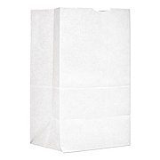 Ross & Wallace Paper Products Grocery Paper Bags, 20# Squat Size, 40# Basis Weight, 8.13" x 5.88" x 12.5", White, 500/Bundle (GW20S500)