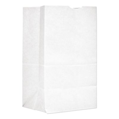 Ross & Wallace Paper Products Grocery Paper Bags, 20# Squat Size, 40# Basis Weight, 8.13" x 5.88" x 12.5", White, 500/Bundle (GW20S500)