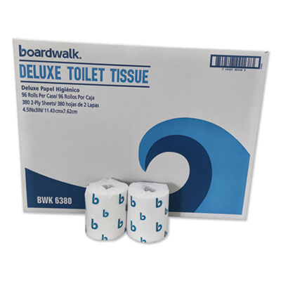 Boardwalk Green Plus Bathroom Tissue, 2-Ply, White, 400 Sheets, 96 Rolls/Carton (BWK6380)
