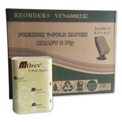 GEN Premium Interfold Pop-Up Dispenser Napkin, 2-Ply, 6.5 x 5, Brown, 6,000/Carton (VFN60002K)