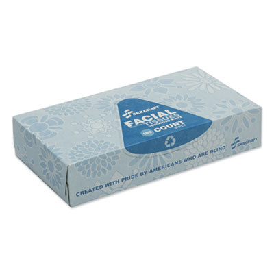 AbilityOne 8540016321024, SKILCRAFT, Facial Tissue, 2-Ply, White, 100 Sheets/Box