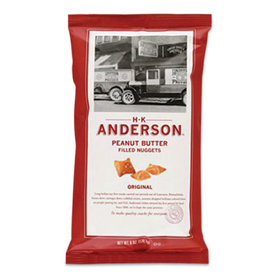 HK Anderson PEANUT BUTTER FILLED PRETZEL NUGGETS, ORIGINAL, 2.5 OZ PACKETS, 8/CARTON (1056174)