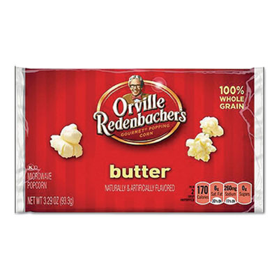 Orville Redenbacher's GOURMET MICROWAVE POPCORN, BUTTER, 3.29 OZ BAG, 36/CARTON (1065439)