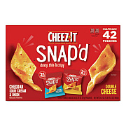 Sunshine Cheez-it Snap'd Crackers, Assorted Varieties, 0.75 oz Pouch, 42/Carton (11501)