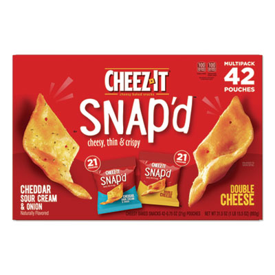 Sunshine CHEEZ-IT SNAP'D CRACKERS, ASSORTED VARIETIES, 0.75 OZ POUCH, 42/CARTON (24396352)