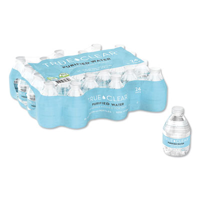 True Clear Purified Bottled Water, 8 oz Bottle, 24 Bottles/Carton (8OZ24CT)