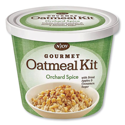 N'Joy Gourmet Oatmeal Kit, Orchard Spice, 2.55 oz Cup, 8/Carton (40774)