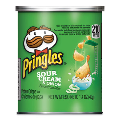 Pringles Potato Crisps, Sour Cream and Onion, 1.41 oz Can, 36/Box (16904)