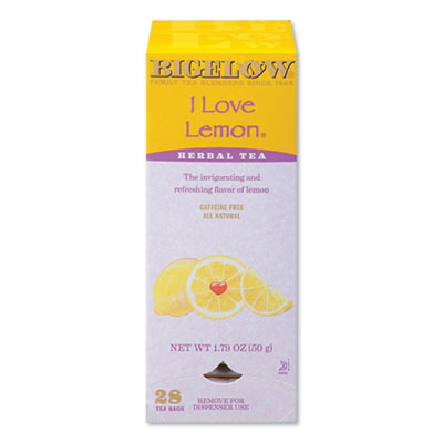 Bigelow I LOVE LEMON HERBAL TEA, 0.06 OZ TEA BAG, 28/BOX (913730)