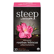Bigelow STEEP TEA, ROOIBOS HIBISCUS HERBAL TEA, 0.08 OZ TEA BAG, 20/BOX (2072094)