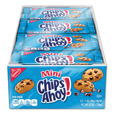 Nabisco MINI CHOCOLATE CHIP COOKIES, 1 OZ PACKET, 12/PACK (716062)